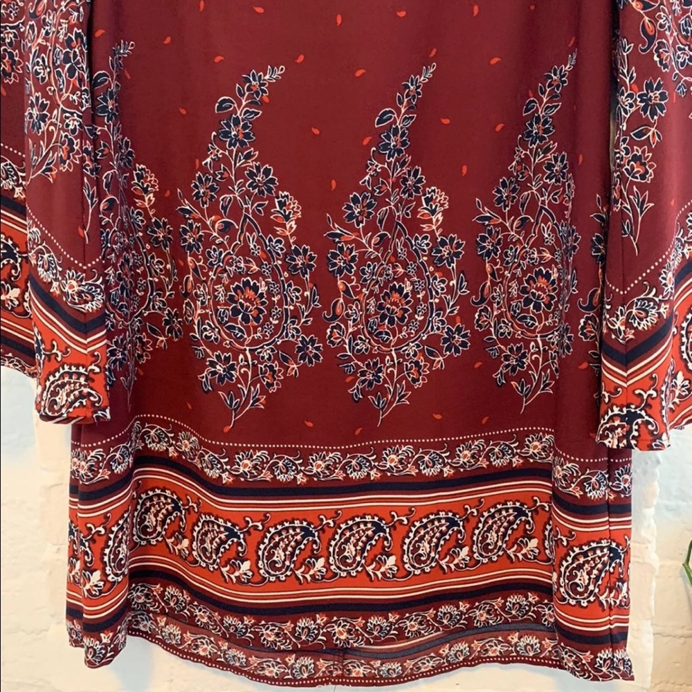 Boho Patterned Mini Dress - Picture 2 of 5